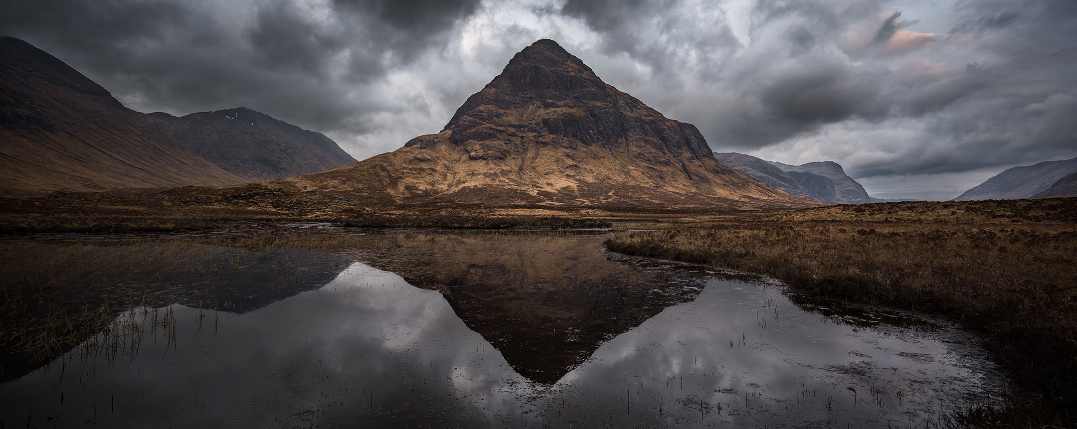 A moody sunrise at Buachaille Etive Beag, Glencoe, Scotlan