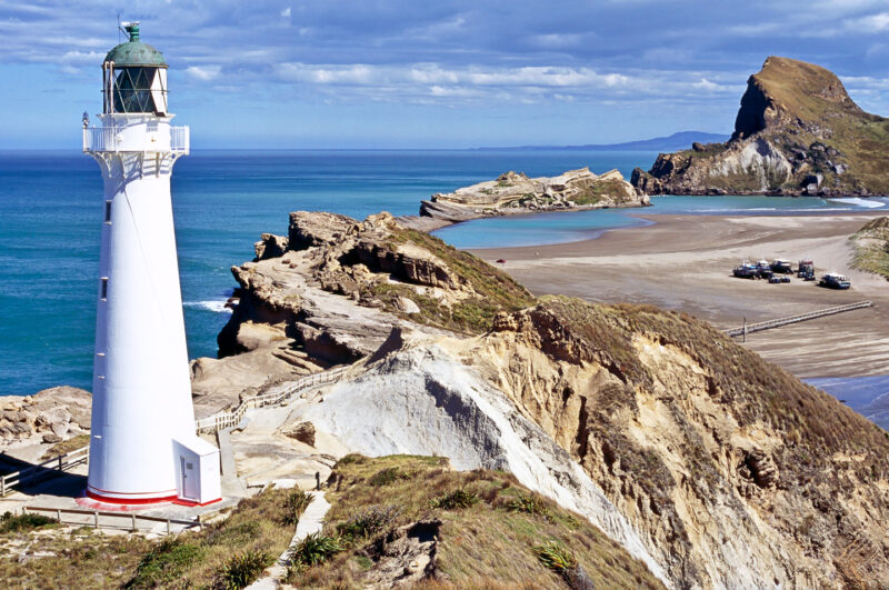 Castle Point Lighthouse on New Zealand's North Island.