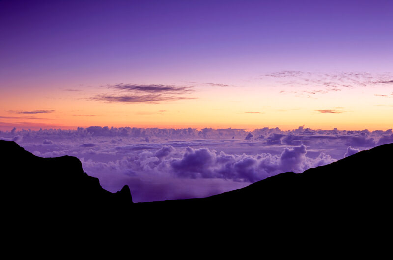 Sunrise from the top of Haleakala volcano on the island of Maui, Hawai'i